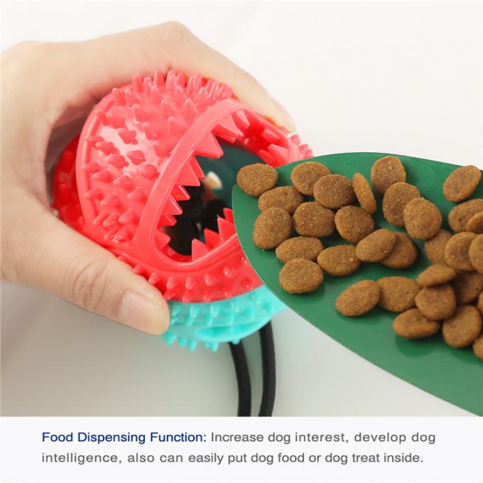 Bola interactiva al aire libre e interior del manual durable del nuevo diseño 2021 del animal doméstico de perrito de perro de la comida del alimentador con la función del cepillo de dientes